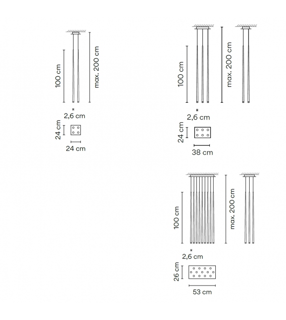 Slim Square Vibia Lampada a Sospensione