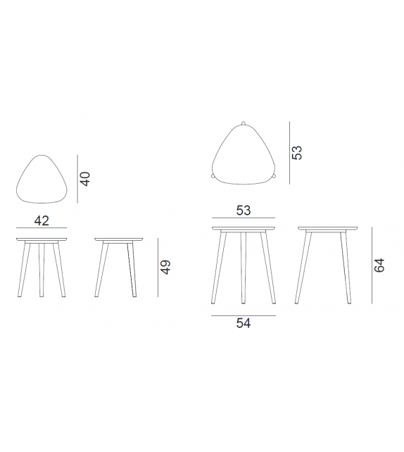 Brick Petite Table Triangulaire Gervasoni