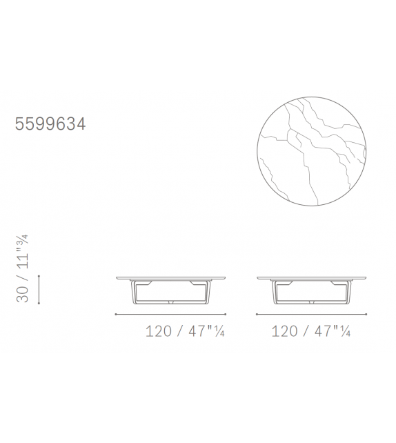 Ready for shipping - Fidelio Poltrona Frau Round Low Table