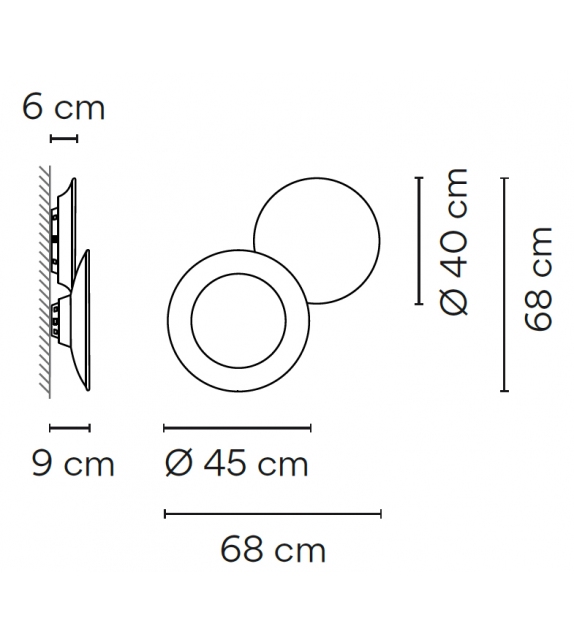Puck Wall Art 5485 Vibia Lámpara de Pared