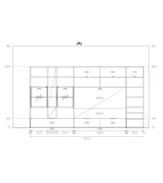 Pronta consegna - My Space - Day 12 Alf DaFrè Parete Attrezzata