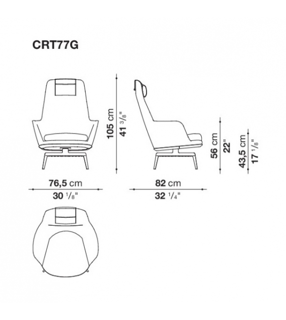Ready for shipping - Caratos Maxalto Swivel Armchair
