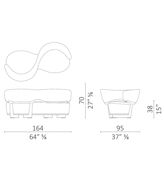 Ico Vis à Vis Ceccotti Collezioni Sofa