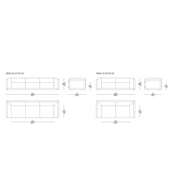 Cornaro W08 Cassina Sofa