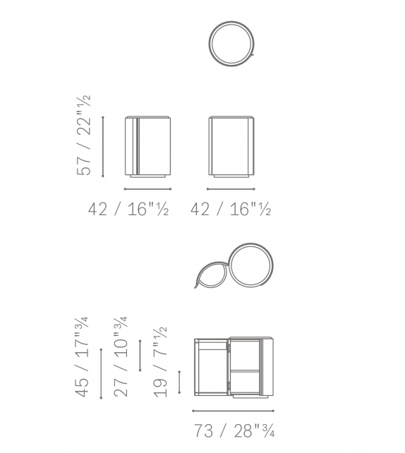 Stock’n Roll Poltrona Frau Table de Chevet