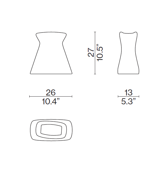 Vase à Fleurs Échancré Cassina Jarrón