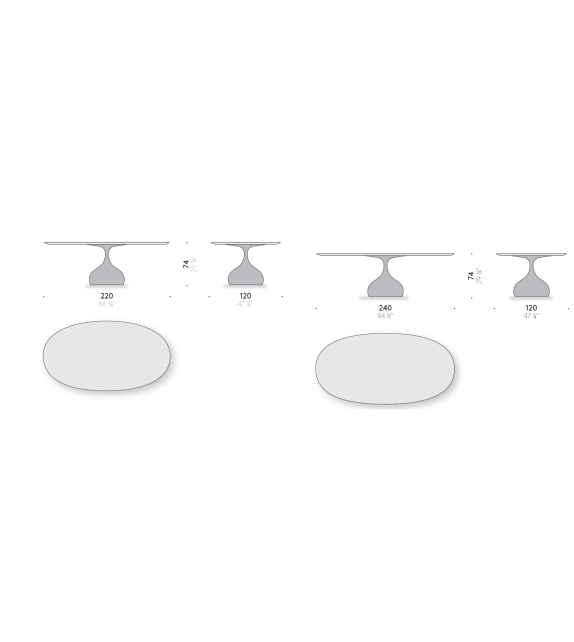 Raindrop Casting Bronze Marble Ovale Table DePadova