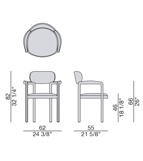 Dione Porada Chaise avec Bras