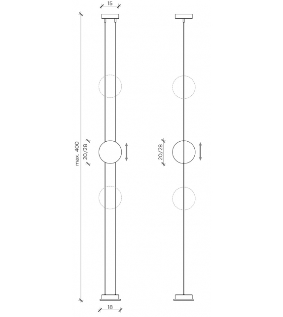 Orbit Lampada da Terra-Soffitto Mogg