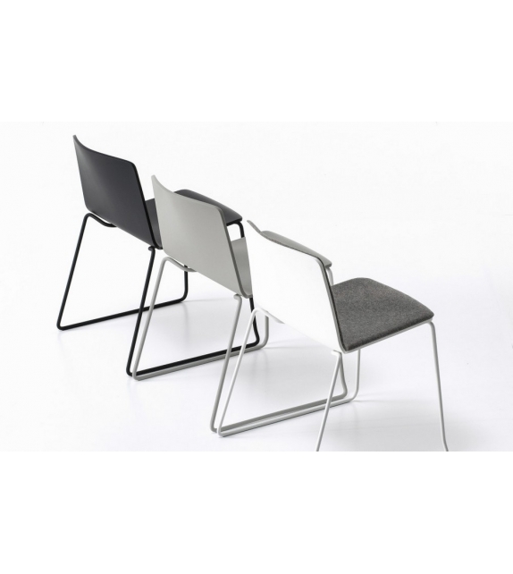 Rama Kristalia Chaise Revêtue avec Pieds Luge