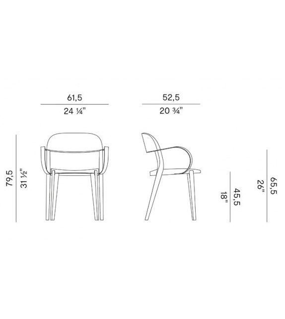 Minima Potocco Chair With Armrests