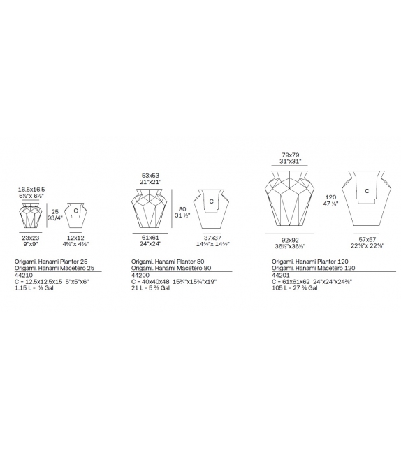 Origami Hanami Vondom Fioriera