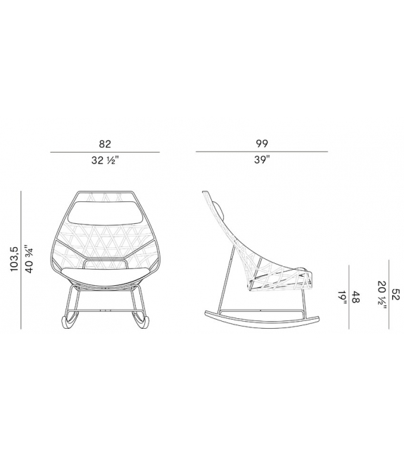 Cut Outdoor Potocco Rocking Chair