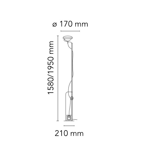 Prêt pour l'expédition - Toio Flos Lampadaire