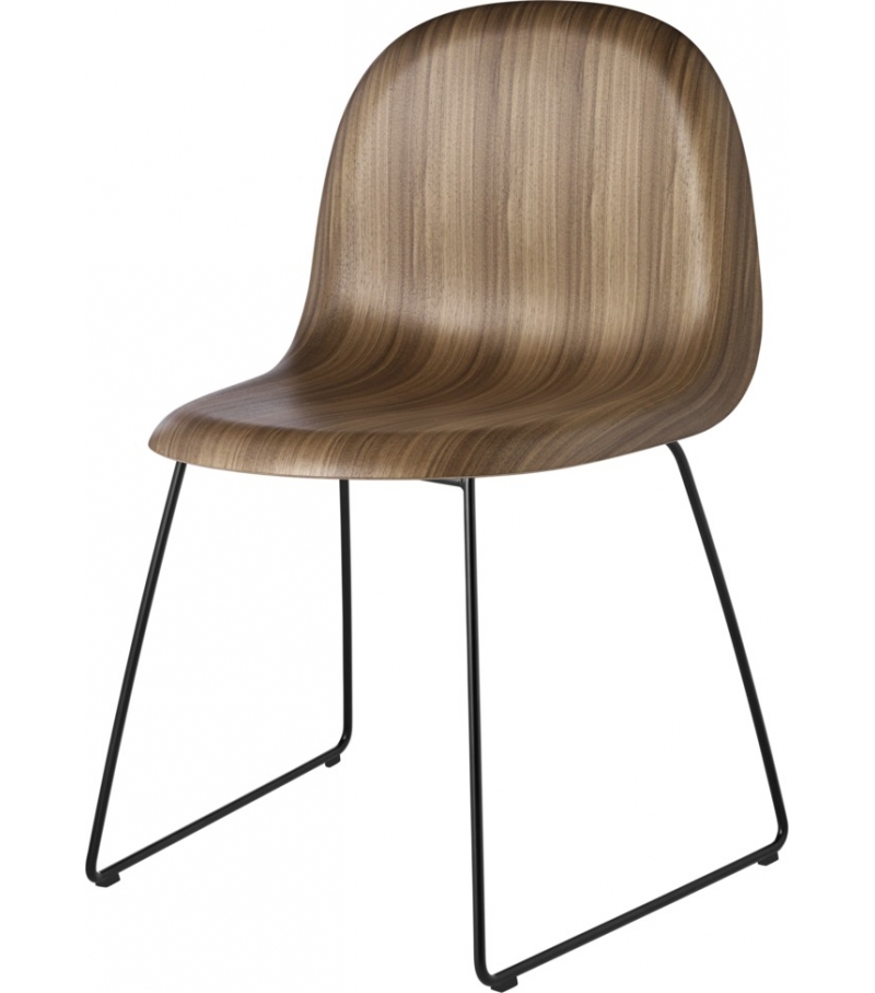 3D Dining Gubi Stuhl mit Kufengestell