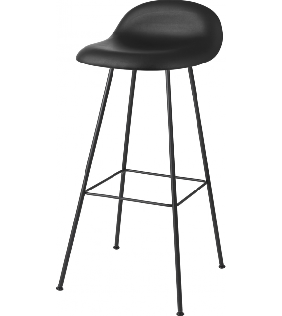 3D Gubi Tabouret Tapissé avec Base Métallique