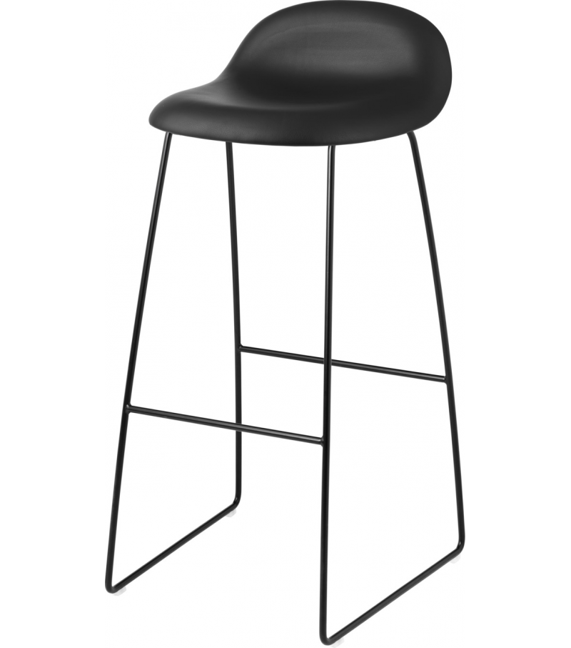 3D Gubi Tabouret Tapissé sur Piètement Luge