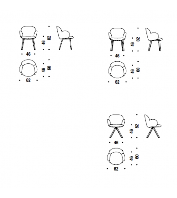 Tulp Moroso Chair With Armrests