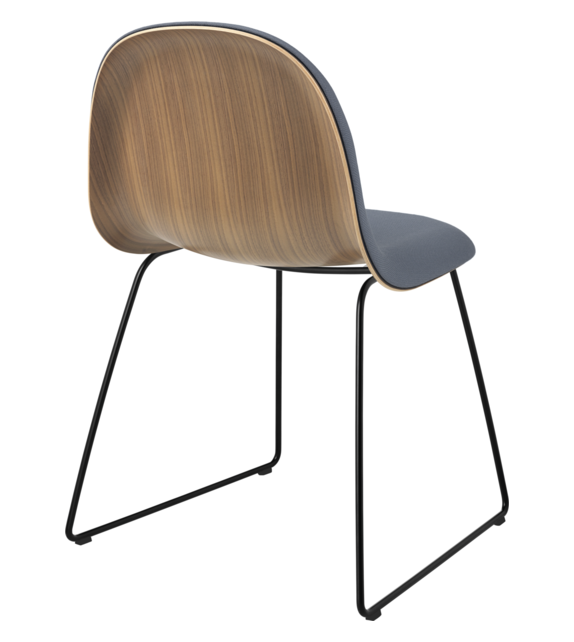 3D Gubi Silla Tapizada Frontalmente con Patín