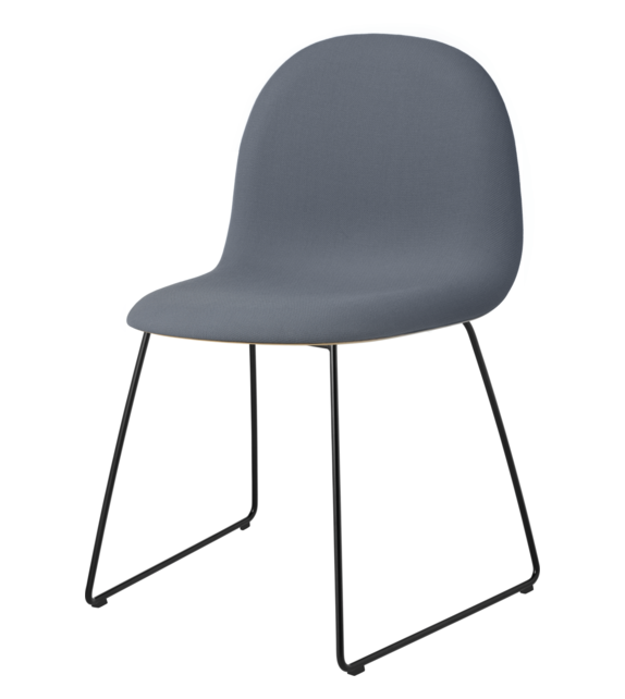 3D Gubi Front Upholstered Chair with Sledge Base