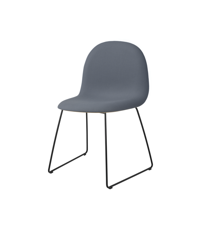 3D Gubi Front Upholstered Chair with Sledge Base