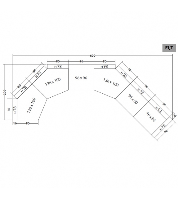 Fiocco Flou Sofá Modular