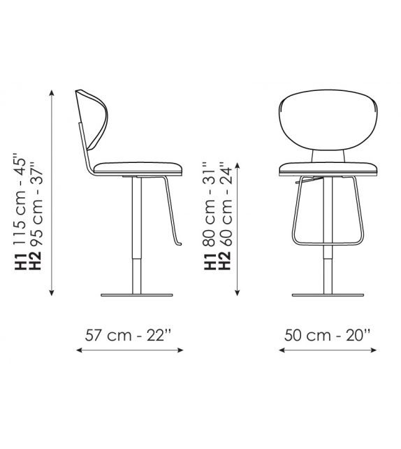 Olos Too Bonaldo Swivel Stool