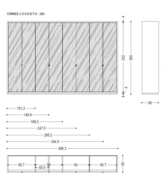 Cornice Riva 1920 Kleiderschrank