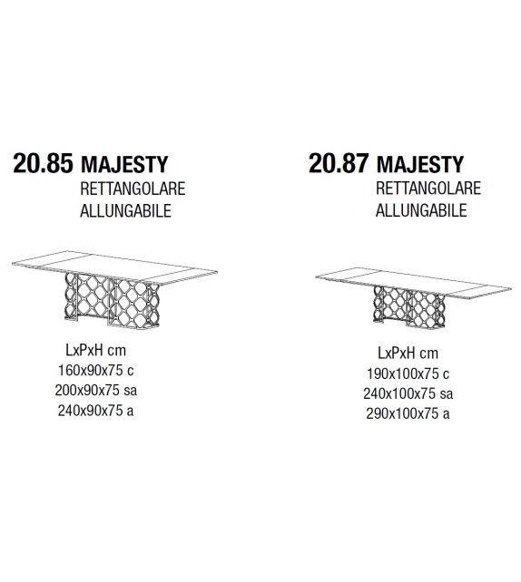 Majesty Rectangular Mármol Extensible Bontempi Mesa