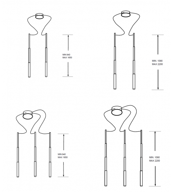 Telescopic Multi Pallucco Hängeleuchte
