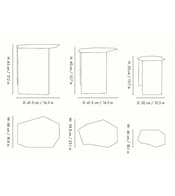 Shard Cluster Tables Ferm Living Set mit 3 Couchtischen