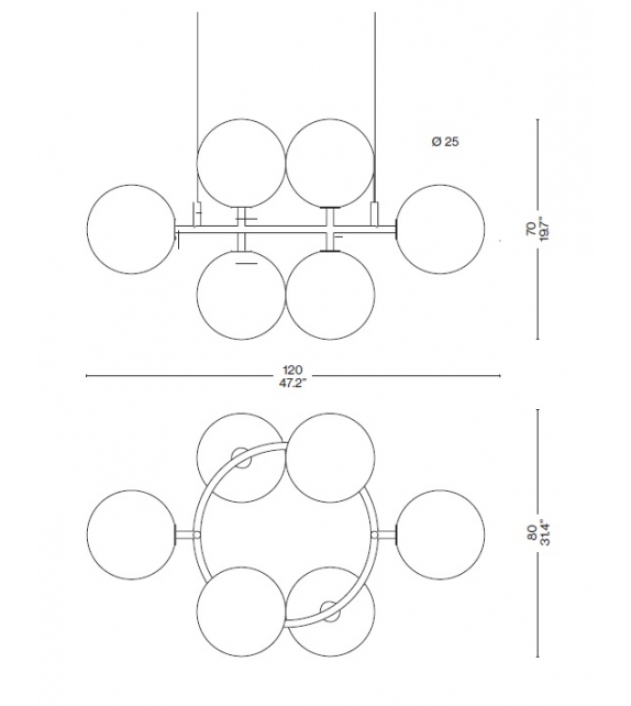 089 Constellation Cassina Suspension Lamp