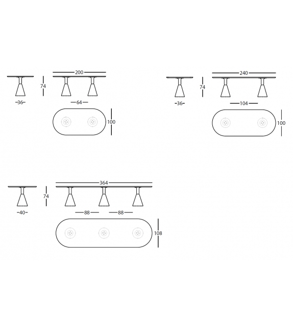 Pion Fresno Sancal Ovaler Tisch