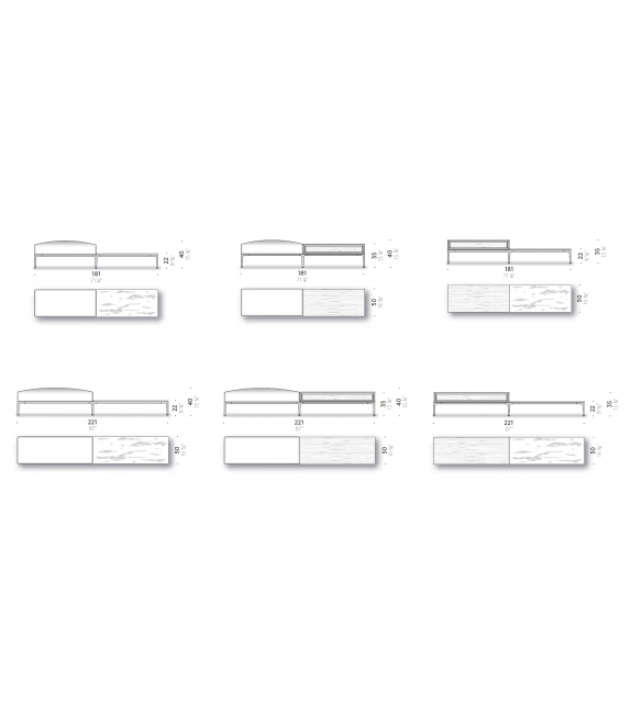 Horizontal Cabinet Edition DePadova Container/Bench