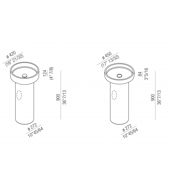 Cenote Agape Column Washbasin