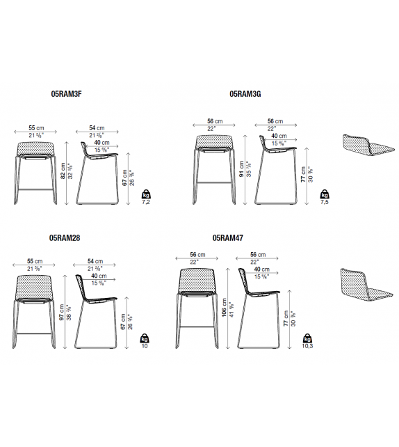 Rama Kristalia Taburete Tapizado Trineo