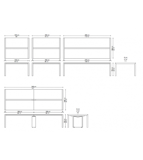 Sushi Workstation Kristalia Schreibtisch
