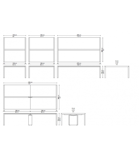Sushi Workstation Kristalia Scrivania da Ufficio