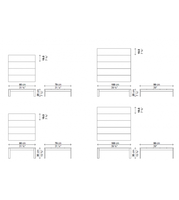 Be-Easy Slatted Kristalia Tavolino