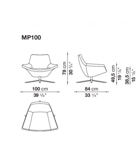 Metropolitan '14 Fauteuil Avec Dossier Bas B&B Italia