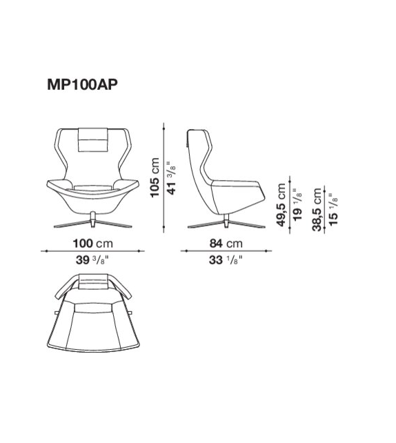 Metropolitan '14 Armchair With High Backrest B&B Italia