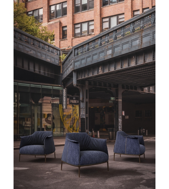 Archibald Denim Edition Poltrona Frau Armchair
