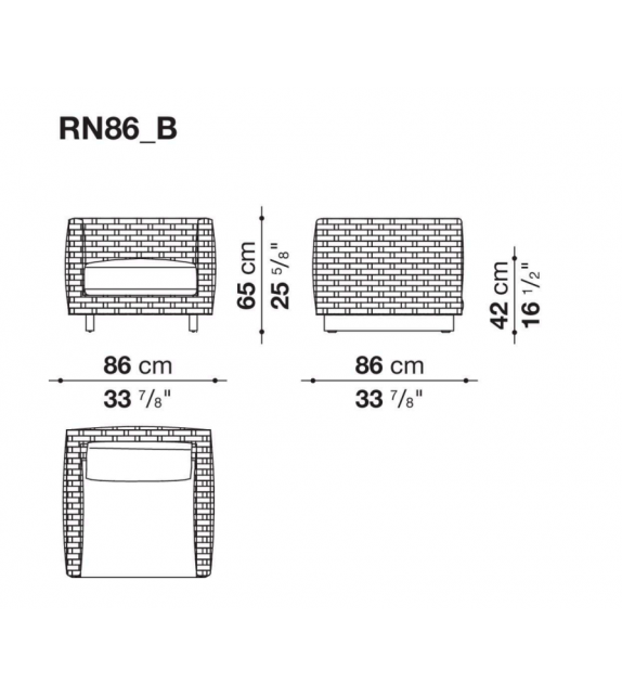 Ray Outdoor Natural B&B Italia Outdoor Butaca con Base de Madera