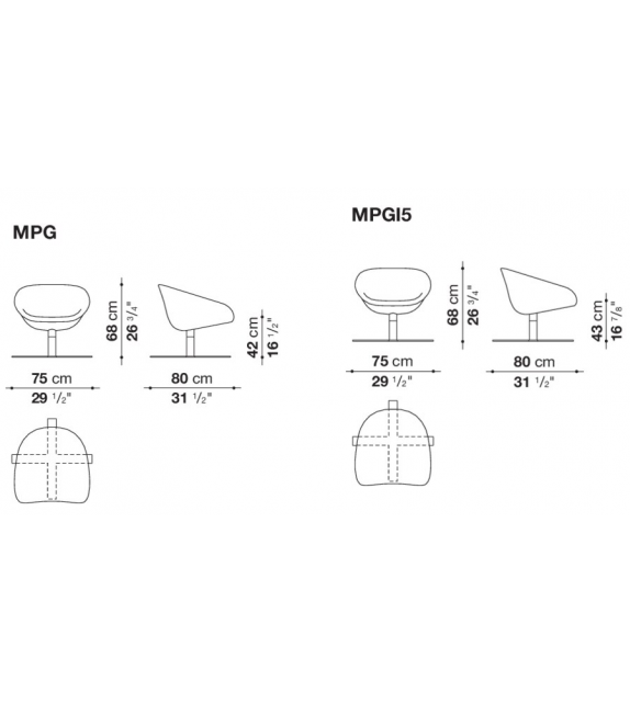 Mart B&B Italia Armchair Steel Base