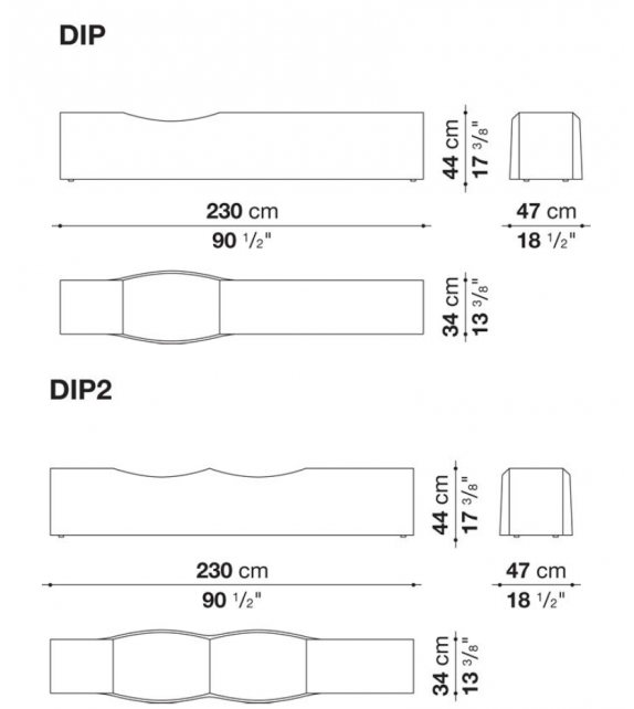 Dip & Double Dip B&B Italia Project Banquette