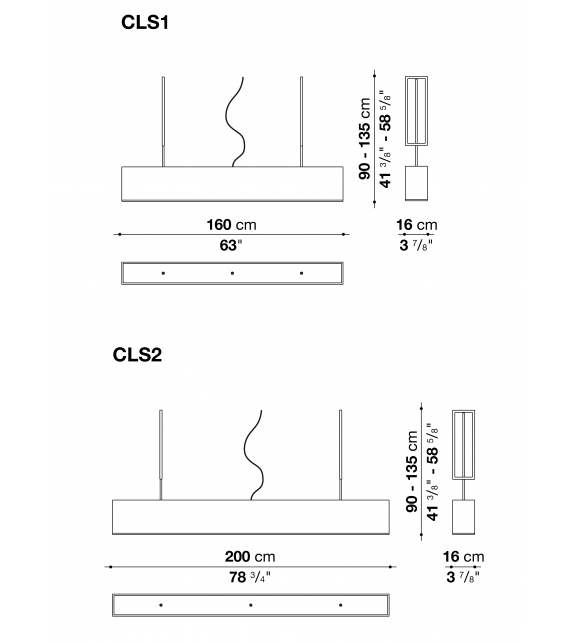 Leukon Maxalto Rectangular Suspension Lamp