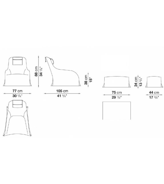 Kalos Maxalto Poltrona con Fodera Volante
