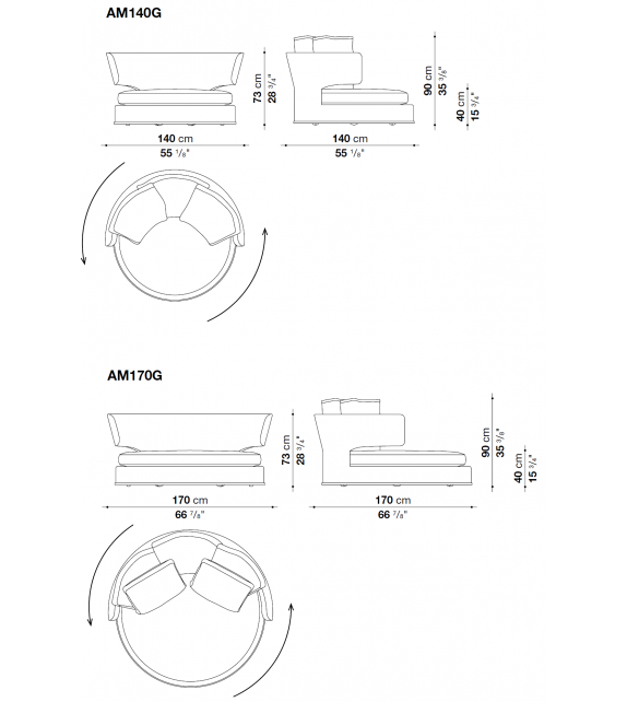 Amoenus Soft Maxalto Canapé Pivotant