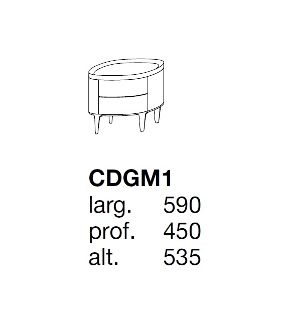 Gentleman Poliform Table de Chevet