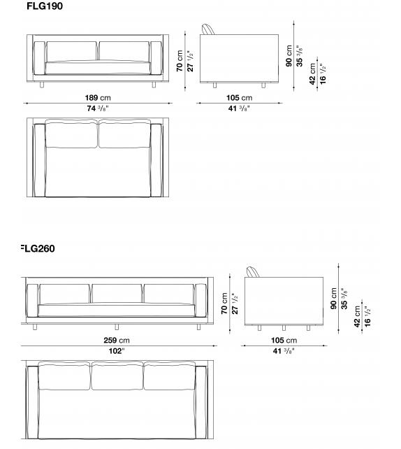 Florius Maxalto Sofa mit Schale in Schellack